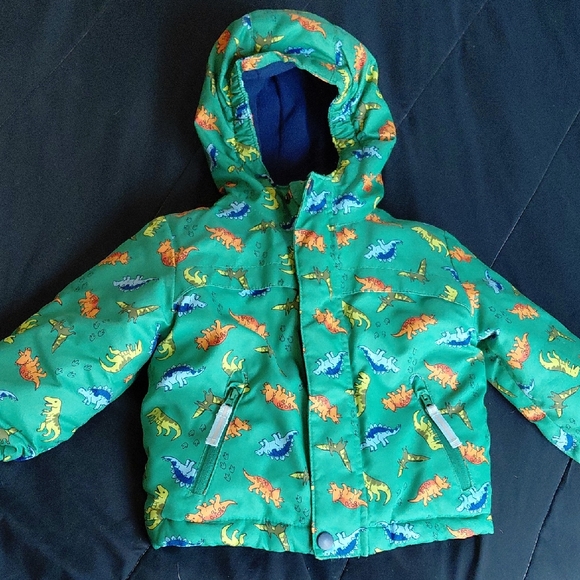 Cat & Jack Other - Green Dinosaur Print Hooded Jacket
